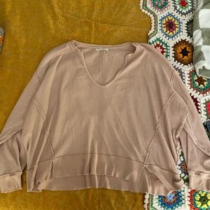 We The Free Tan Waffle Knit Sweater